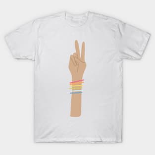 Rainbow 60's Peace Hand Sign T-Shirt